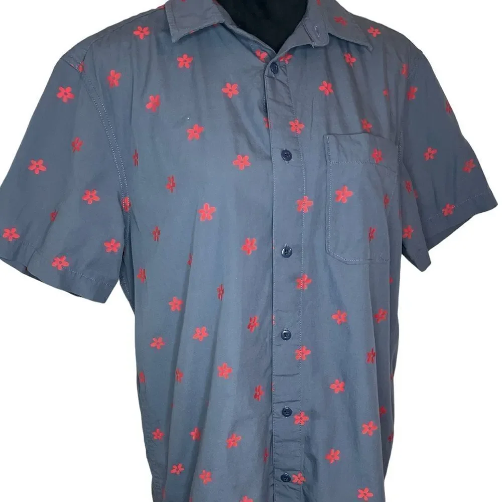 THE NORTH FACE BAYTRAIL JACQUARD‎ SHORT SLEEVE BUTTON UP SHIRT MENS SIZE LARGE